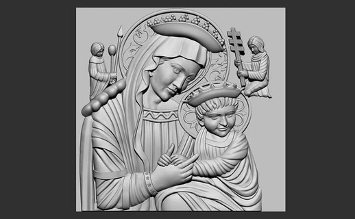 bakire Mary bebek isa 3d model Rahatlama cnc Yazdır anne yönlendirici İsa Hıristiyan Sanat heykeller 3d print model - Mito3D