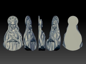 virgin mary body thin pendant 3d print model mother christ god christian relief saint guadalupe holy art sculptures maria religious statue jesus sculpture jewelry jewellery pendants 3d print model - Mito3D