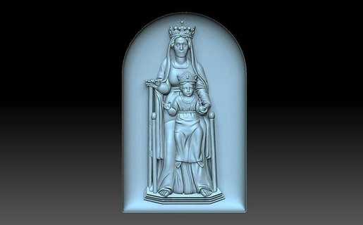 virgin mary jesus jesu christ christian religiou memorial relief catholic catholicism mother object art 3d print model - Mito3D