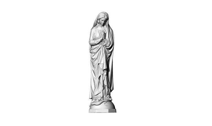 bakire Mary lo kanal 3d isa Maria Hanım Katolik Sanat heykeller 3D print model - Mito3D