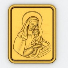 virgem maria pingente jesus mãe símbolo ouro carrinho bebê joalheria pingentes 3d print model - Mito3D
