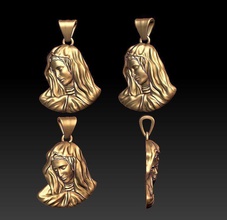 virgin mary pendant jesus christ god religion church christian jewelry cathedral religiou necklace madonna mother holy bible lady blessed maria cnc women pendants 3d print model - Mito3D