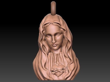 virgin mary pendant 3d print model saint maria statue god goddess jesus religious christian jewelry jewellery deity mother art sculptures pendants 3d print model - Mito3D