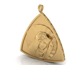 virgen maría colgante la joyería virginmary el plata de oro cristo biblia jesu madre bendita religiou objeto 3dprinting impresión colgantes 3d print model - Mito3D
