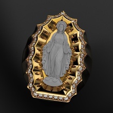 virgin mary ring saint maria statue god goddess jesus religious christian jewelry jewellery deity mother art sculptures rings 3d print model - Mito3D