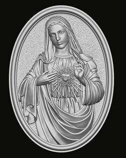 bakire Mary kutsal kalp kolye 3d Yazdır model isa Tanrı Katolik kilise aziz takı mücevher dua namaz Vesika Bahçe Gethsemane Sanat heykeller 3d print model - Mito3D