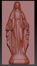 jungfrau maria statue stl reliefs cnc maschinen skulptur christus mutter skulpturen jesus schmuck anhänger bas linderung katholisch medaille kunst 3d print model - Mito3D