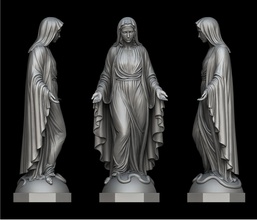 jungfrau maria statue heilige göttin jesus religiös christian schmuck gottheit mutter kunst skulpturen 3d print model - Mito3D