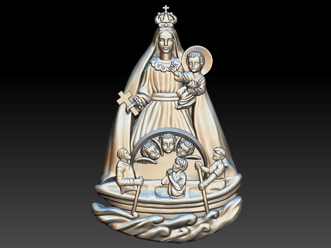 virgin mary virgen de la caridad del cobre 3d printable gold art symbol jewelry platinum silver inri sculptures 3D print model - Mito3D