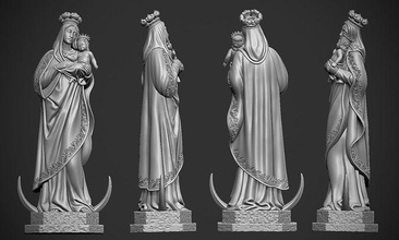 bakire mary aziz maria heykel tanrı tanrıça isa dini hıristiyan takı mücevher anne sanat heykeller virgen chiquinquira 3d print model - Mito3D