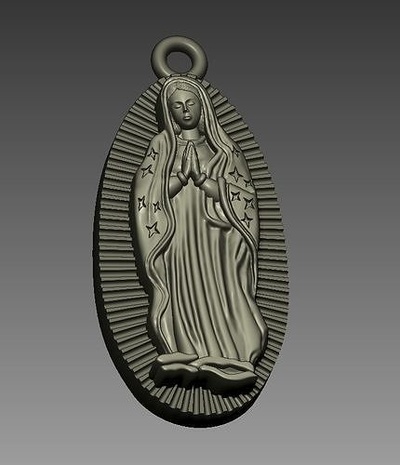 virgem of guadalupe figura anatomia religião espiritualidade joalheria pingente 3d pingentes 3d print model - Mito3D