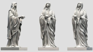 virgin statue cloak art monument marble girl fashion figure ancient spiritual sculptures 3d print model - Mito3D