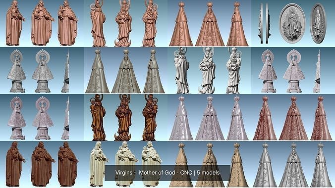 bakireler anne Tanrı cnc geleneksel maneviyat şekil heykel Antik klasik kutsal dekorasyon takı kadın taş Odun metal yönlendirici öğütme Sanat heykeller 3D print model - Mito3D