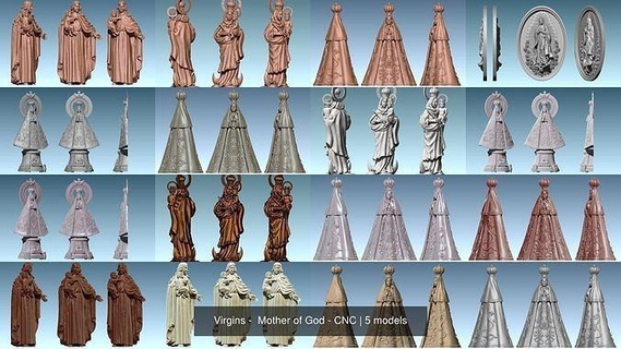 virgins - mother god cnc traditional spirituality figure statue ancient classic sacred decoration jewerly female stone wood metal router milling art sculptures 3d print model - Mito3D