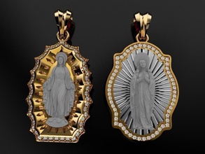 vierges pendentif diamants vierge marie saint maria religieux statue dieu jésus déesse sculpture mère serpent bijoux art sculptures diamant pendentifs 3d print model - Mito3D