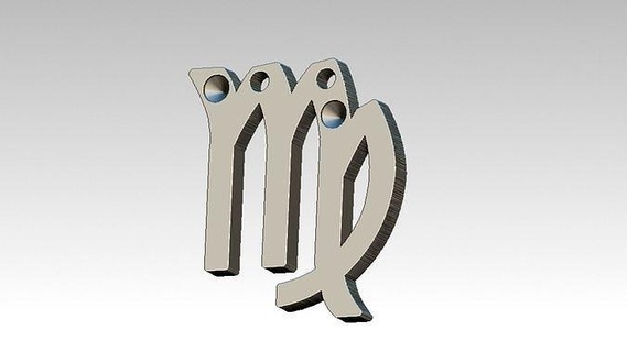 Virgem agora3djewelry zodíaco Zodíaco astrológico placa horóscopo pingente colar prata imprimível joalheria pingentes 3d print model - Mito3D