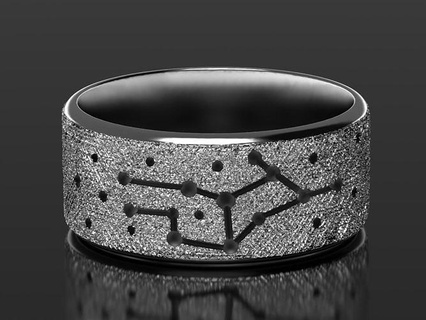 virgo zodiac constellation rings jewel texture steel silver gold sterling nature design art 3dprinted model 3d print printing prototyping jewelry 3d print model - Mito3D