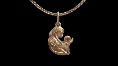 vergine pendente gioielleria catena argento stampabile oro oroscopo zodiaco cartello gemma ciondoli gioiello astrologico ragazza donna 3d print model - Mito3D