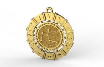 Jungfrau Anhänger gold Schmuck bedruckbar ist Platin Silber cnc 3d 3d-drucken - Halskette Mode Schönheit Mode-Schönheit zodiac 3d print model - Mito3D