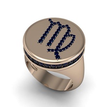 virgo anello modello 002 gioielli stampabile oro argento il simbolo la collana fantasia zodiac oroscopo segno zodiacale di diamanti diamante brillante onyx gemma anelli 3d print model - Mito3D