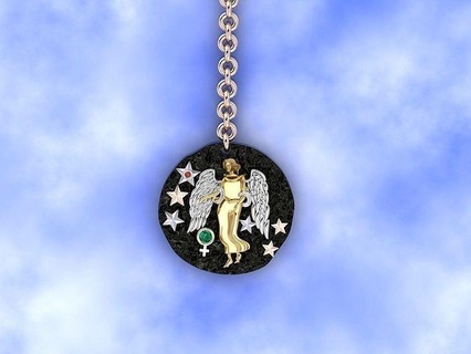 virgo zodiac coin necklace symbol aries capricorn pisces scorpio signs horoscope human jewelry pendants gold siver oxidize jewel jewellery charm 3d print model - Mito3D