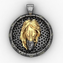 vierge signe du zodiaque pendentif bijoux virgo or d'argent la cnc de l'impression horoscope mascotte talisman amulette joyau gem pendentifs 3d print model - Mito3D