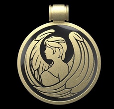 virgo plata colgante pendiente ángel horóscopo joyería joya mascota medallón colgantes estrellas zodíaco 3d print model - Mito3D