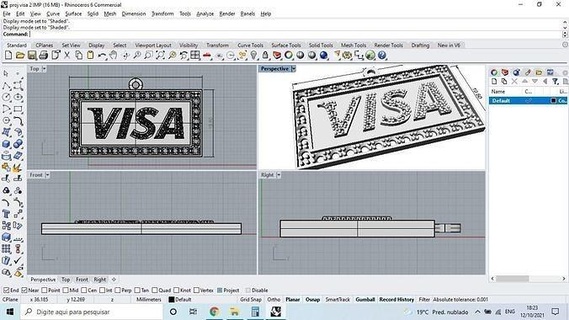 Visa Anhänger Schmuck Silber Gold Eis vereist Steine Hype Falle Rap 3d print model - Mito3D