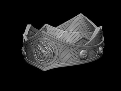 visérys targaryen couronne 3d numérique jeu trônes dragon rigide daenerys fantaisie maisondudragon maisondesdragons loisir diy 3d print model - Mito3D
