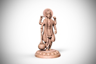vishnu ji idol narayan balaji vitthal hintli tanrı tanınmış sanat heykel şekil gada heykeller güzel hindu 3d print model - Mito3D
