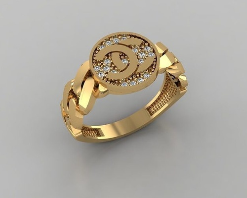 visión anillos 3d impresión modelo 01 anillo joyería joya oro plata diamante boda moda cuba 3d print model - Mito3D