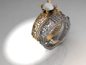 visione solitario gioielli anello 2grm 2ring gemme anelli 3d print model - Mito3D