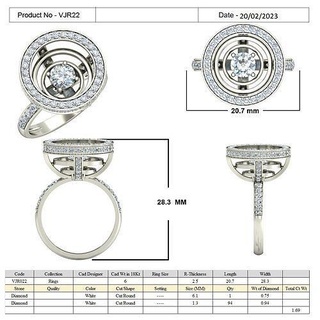 vjr22 diseñadora joyas moda anillos oro diamantes estilos perlas diseño joyería joya imprimible plata diamante Boda compromiso anillo 3d print model - Mito3D