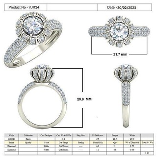 vjr24 diseñadora joyas moda estilos platino colgante pendiente lujo joya precioso brillante oro imprimible plata diamante joyería Boda compromiso anillo anillos Moda 3d print model - Mito3D