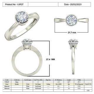 vjr27 diseñadora joyas moda platino joyería joya oro imprimible plata diamante anillos compromiso Boda anillo colgante pendiente colgantes libra esterlina lujo 3d print model - Mito3D