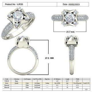 vjr30 diseñadora joyas moda estilos perlas joya accesorio lujo brillante compromiso oro platino joyería anillos plata Boda diamante anillo colgante pendiente imprimible Moda 3d print model - Mito3D
