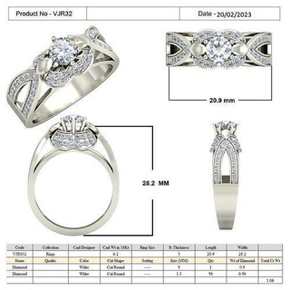 vjr32 diseñadora joyas moda estilos perlas joyería joya lujo platino accesorio compromiso Moda plata imprimible Boda diamante anillo anillos oro 3d print model - Mito3D