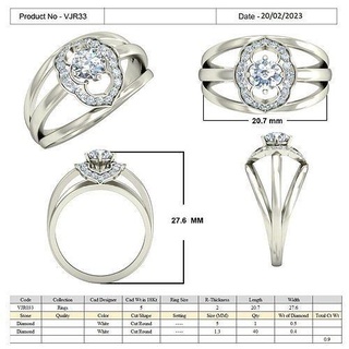 vjr33 diseñadora joyas moda perlas estilos lujo joya platino joyería compromiso brillante colgante pendiente oro imprimible plata diamante Boda anillos Moda accesorio 3d print model - Mito3D