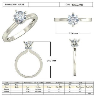 vjr34 diseñadora joyas moda perlas estilos lujo joyería joya accesorio colgante pendiente oro imprimible diamante plata anillos Boda compromiso anillo 3d print model - Mito3D