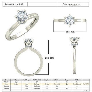 vjr35 joyería joya Boda imprimible platino lujo oro plata diamante anillo anillos compromiso colgante pendiente colgantes Moda diseño 3d print model - Mito3D