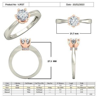 vjr37 diseñadora joyas moda anillos oro perlas estilos diamantes diseño joyería joya imprimible plata diamante Boda compromiso anillo 3d print model - Mito3D