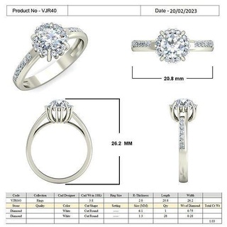 vjr40 joyería joya platino accesorio lujo compromiso brillante oro imprimible plata diamante anillos anillo Boda colgante pendiente joyas moda diseñadora Moda 3d print model - Mito3D