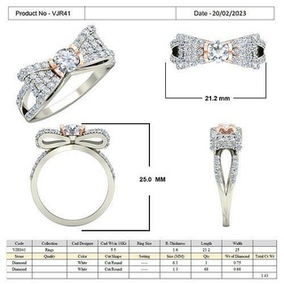 vjr41 diseñadora joyas joyería joya anillos anillo diseño diamantes diamante oro imprimible Boda plata compromiso platino Moda brillante colgantes 3d print model - Mito3D