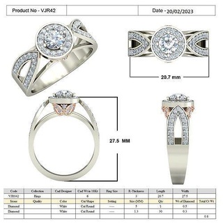 vjr42 diseñadora joyas moda joyería joya platino lujo brillante accesorio oro colgante pendiente plata diamante anillo anillos compromiso Boda diseño 3d print model - Mito3D