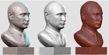 vladimir putin art il busto presidente russia ritratto uomo statuetta sculture 3d print model - Mito3D