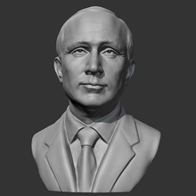 vladimir putin 3d print model president people human head portrait bust figure man face statue sculpture 3dprint art sculptures 3d print model - Mito3D