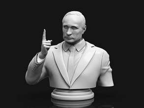 vladimir putin 3d printable bust russian spy kgb president portrait man human statue male soviet sculpture art sculptures 3d print model - Mito3D