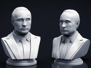 vladimir putin 3d printable bust russian spy kgb president portrait man human statue male soviet sculpture art sculptures 3d print model - Mito3D