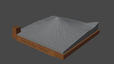volcán agua montaña paisaje terreno ambiente naturaleza fotogrametría elevación dem Ciencias 3d print model - Mito3D
