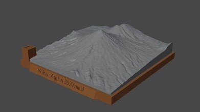 vulcano atitlan montagna paesaggio terreno ambiente natura fotogrammetria elevazione dem scienza 3d print model - Mito3D